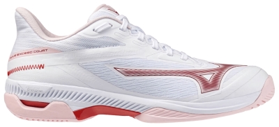 Кроссовки женские Mizuno Wave Exceed Court, Белые/Розовые/Вишневые, с технологией Wave и Enerzy NXT (р. EUR 38.5)