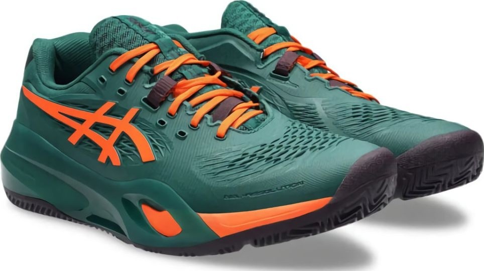 (EU) Кроссовки мужские Asics Gel-Resolution X Padel Green/Orange 1041A492, Зелёные (р. 43.5)