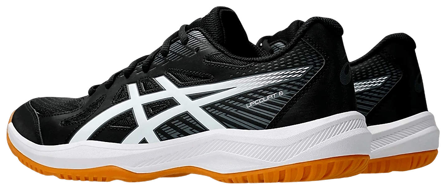 Кроссовки мужские Asics Upcourt 6, Черные/Белые, для тенниса и падела (р. 42)