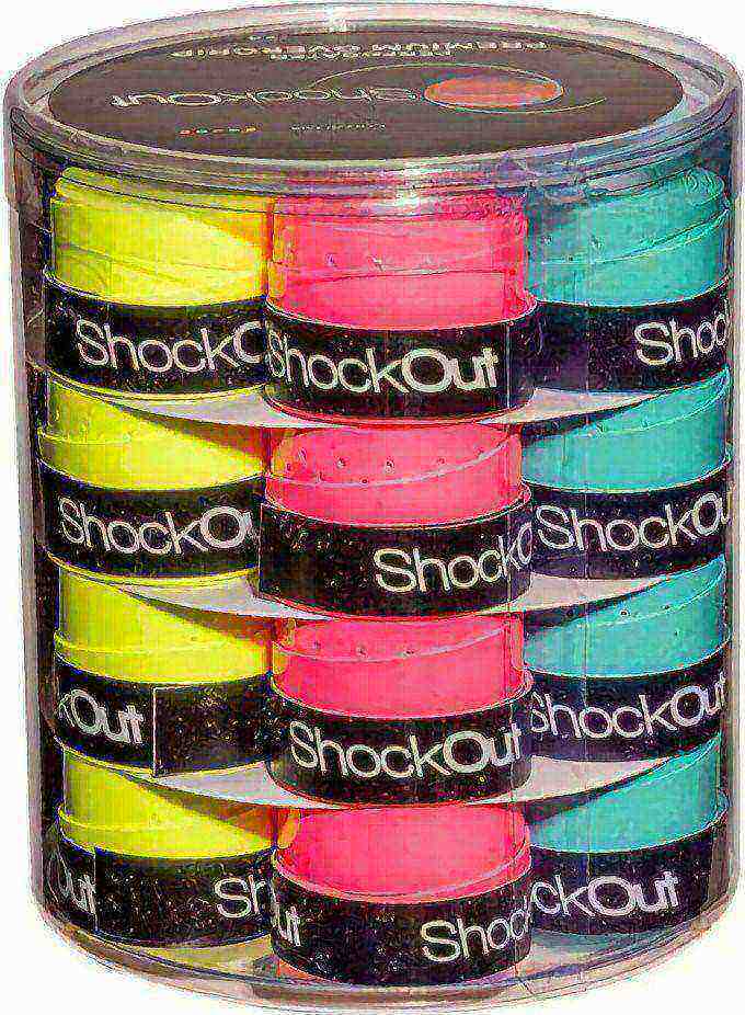 (EU) Овергрип для ракетки Shockout Premium, Разноцветный (24 шт)