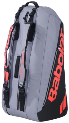 Чехол для ракеток Babolat Pure Strike, на 6 ракеток, Белый/Чёрный/Оранжевый