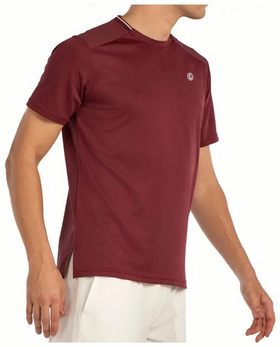 (EU) Футболка мужская Bullpadel Acrux с коротким рукавом, Бордовая (XL)