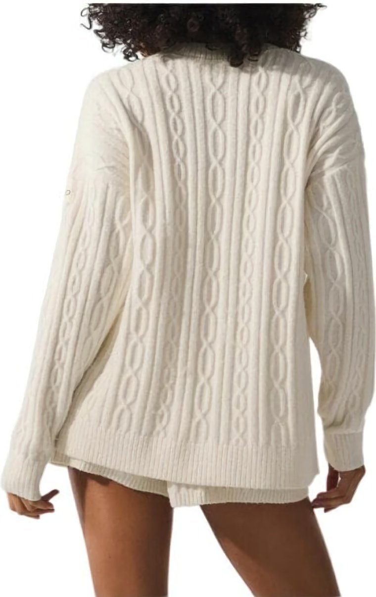 (CN) Кардиган женский Alo Yoga V-neck Thickened Knitted, Бежевый (XS)