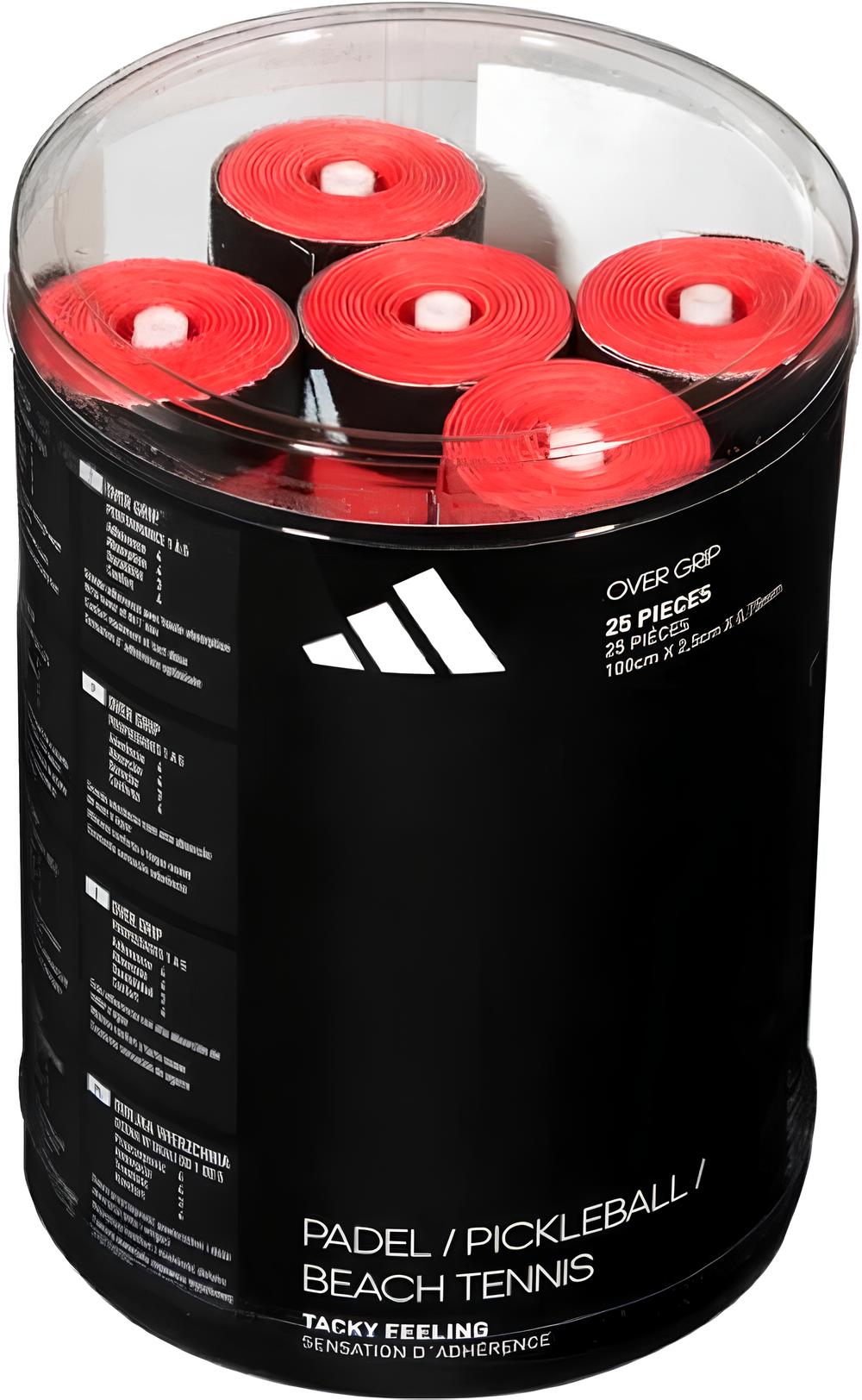 Овергрип (намотка) для ракетки Adidas (белый, черный, красный), 25 шт