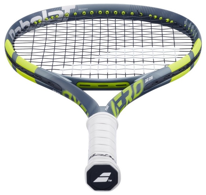Ракетка для тенниса Babolat Pure Aero Junior 26 CV, ручка 00, Серая/Жёлтая/Белая