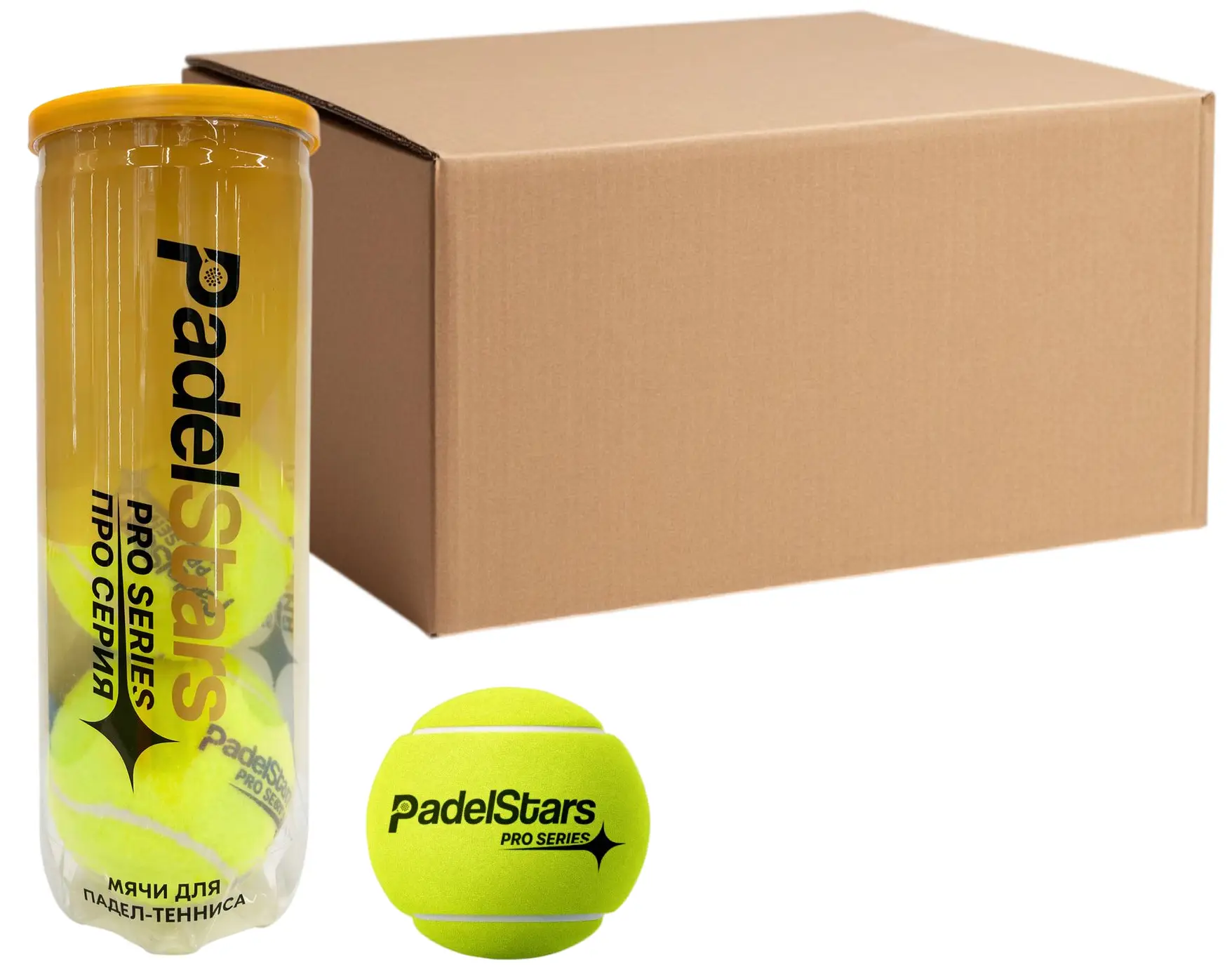 Мячи для падел тенниса PadelStars Pro Series 24 банки (3 шт в банке)