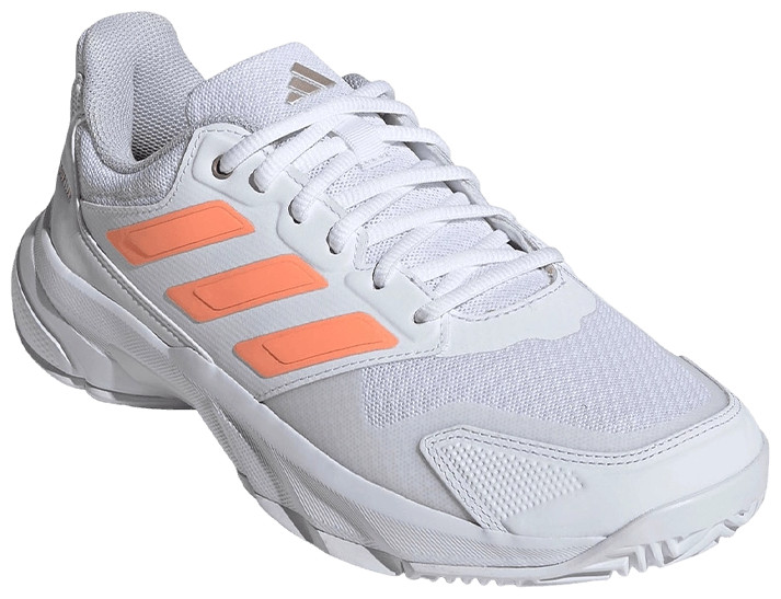 Кроссовки женские Adidas Courtjam Control 3, Кристально-Белый/Оранжевый (р. EUR 38)