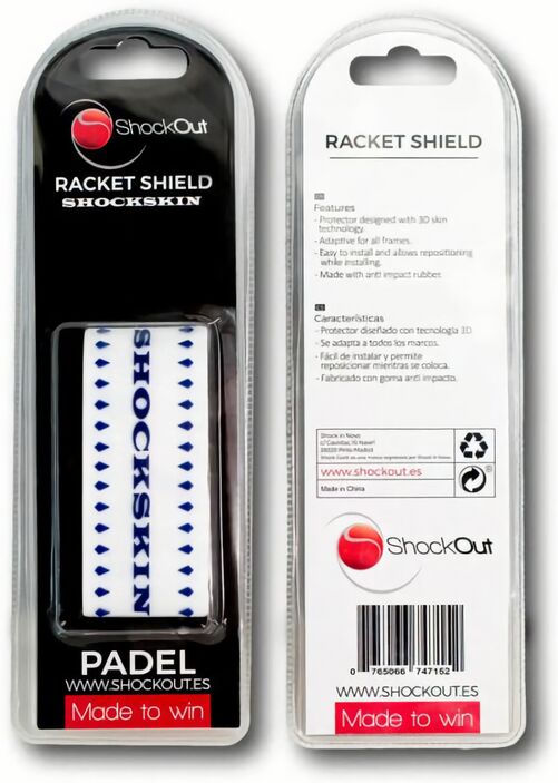 (EU) Защита обода для ракетки Shockout, Прозрачная/Синяя
