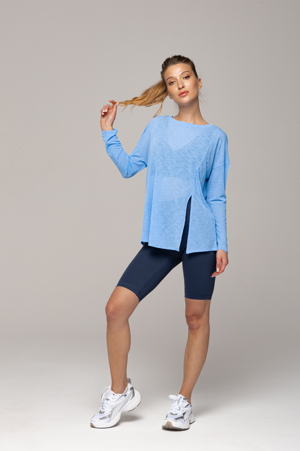 Лонгслив женский SURE ADCX42003, Голубой (M/L)