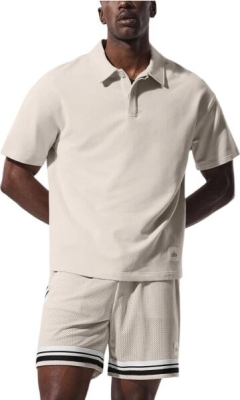 (CN) Поло мужское для спорта Alo Yoga Double Take Polo Shirt Men's, Бежевую (XL)