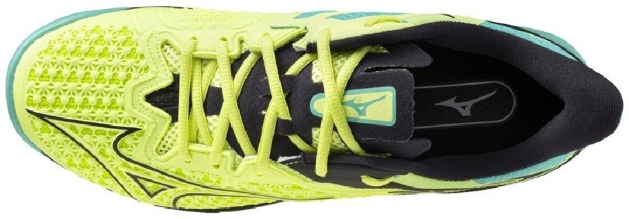 Кроссовки мужские Mizuno Wave Exceed Tour 6 CC, Жёлтые/Голубые, для грунта (р. 45)