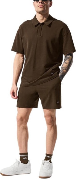 (CN) Поло мужское для спорта Alo Yoga Double Take Polo Shirt Men's, Коричневую (XL)