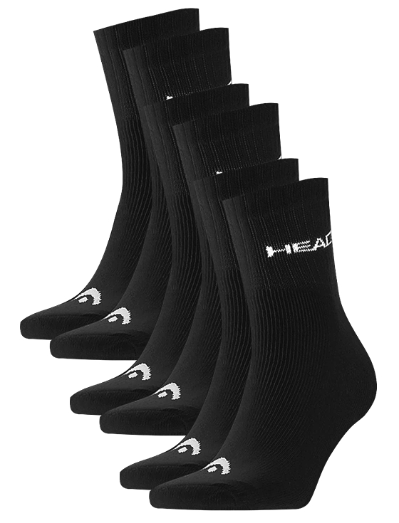 Носки женские Head Tennis Club 3 пары, Чёрные (р. 35–38)