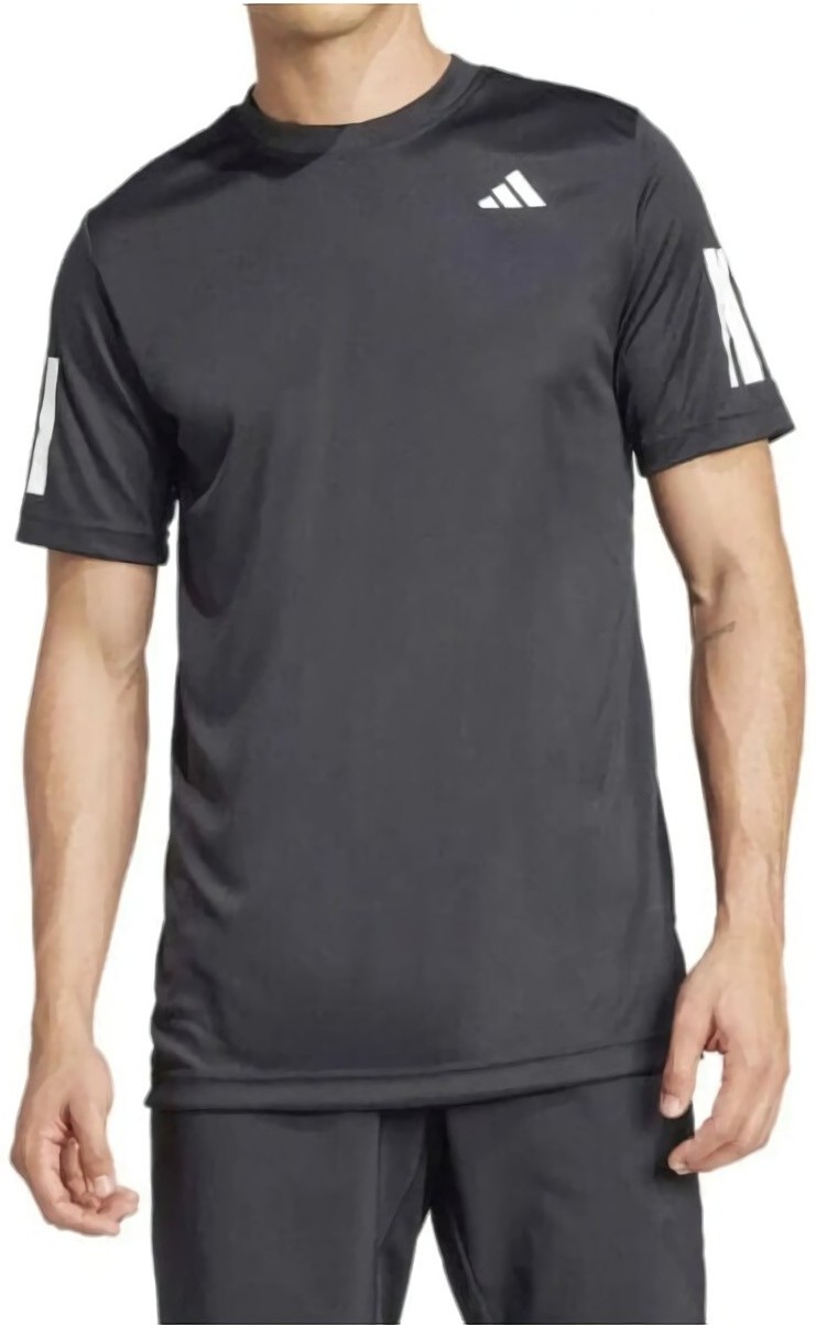 (EU) Футболка мужская Adidas Club 3 Stripes, Чёрная (2XL)
