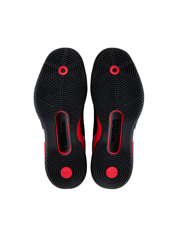 (EU) Кроссовки мужские Wilson Rush Pro 5 Padel Black/Red Wrs338750, Чёрные (р. 40)