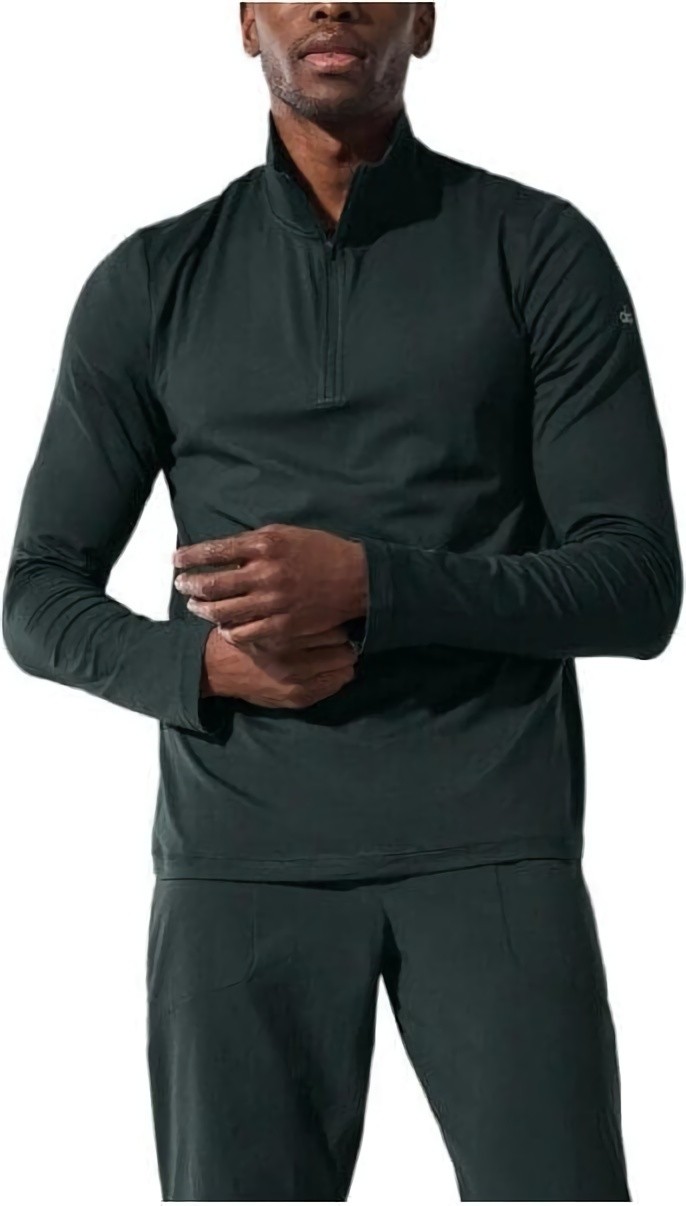 (CN) Лонгслив мужской Alo Yoga Conquer 1/4 Zip Reform, Зеленый (L)