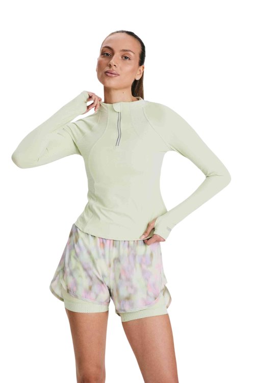 Лонгслив женский SURE 1/2 zip с охлаждающим эффектом, Светло-зелёный (L)