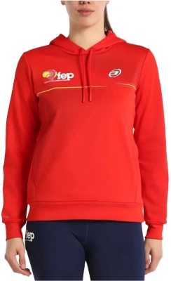 (EU) Свитшот женский Bullpadel FUENLA WOMAN SWEATSHIRT с капюшоном, Красный (XS)