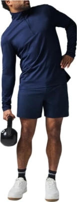 (CN) Лонгслив мужской Alo Yoga Conquer 1/4 Zip Reform, Синий (XL)