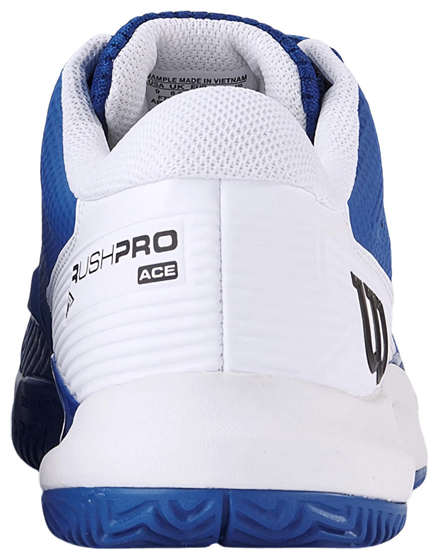 Кроссовки мужские Wilson Rush Pro Ace M, Синий/Белый/Чёрный, широкая колодка (р. EUR 42.7)