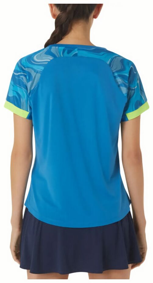 (EU) Футболка женская Asics Court Graphic Ss Top 2042A258, Синяя (XS)