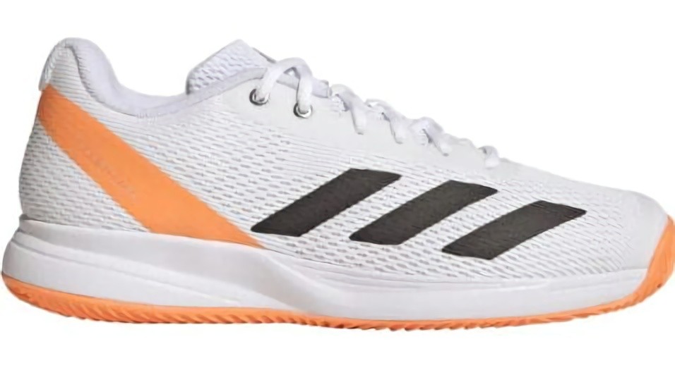 (EU) Кроссовки мужские Adidas Courtflash Speed 2 White/Orange Jr4508, Белые (р. 44 2/3)