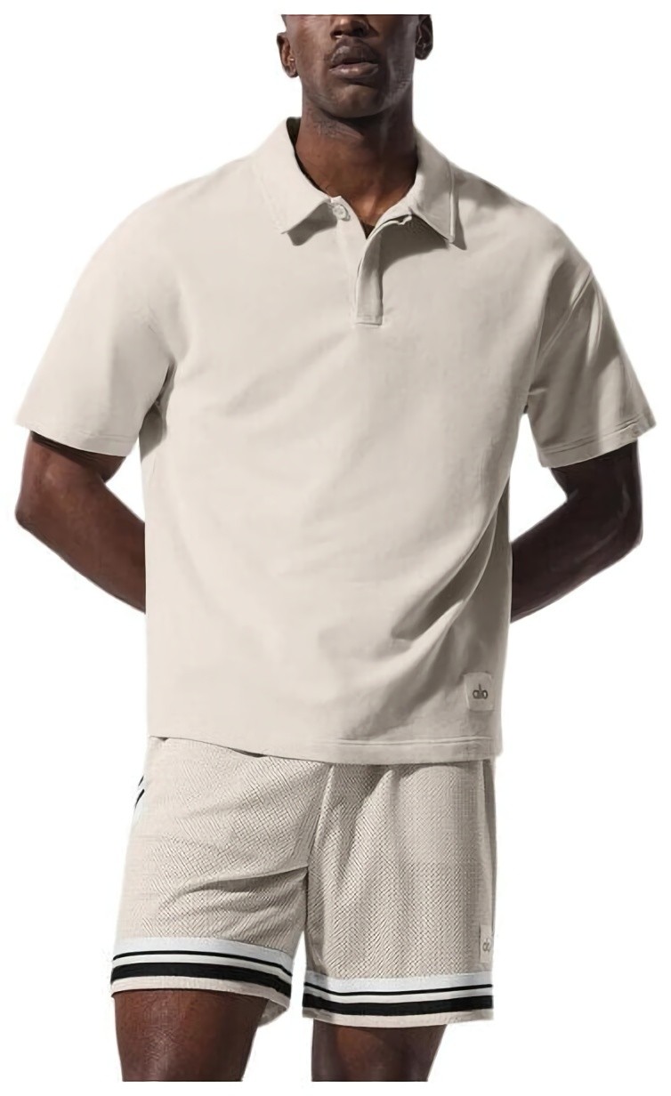 (CN) Поло мужское Alo Yoga Double Take, Молочное (2XL)