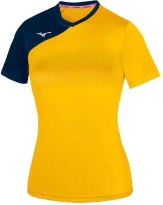 (EU) Футболка женская Mizuno Team Trad Soukyu, Жёлтая (XL)