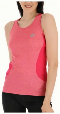 (EU) Майка женская Lotto Run Fit T-shirt W Tank Mel 217383, Розовая (XS)