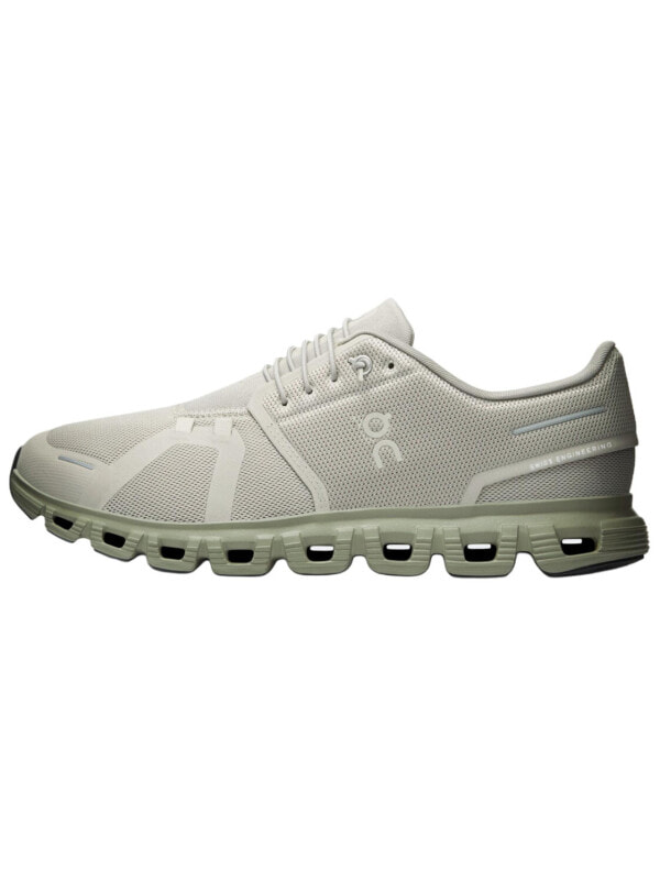 On Cloud 6 Running Shoes Men's Light Beige Gray White