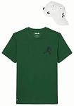 (EU) Футболка и кепка мужские Lacoste набор фаната Джоковича TH1044, Зелёная (2XL)