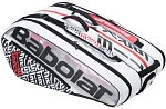 Чехол для ракеток Babolat Pure Strike, на 12 ракеток, Белый/Чёрный/Оранжевый