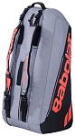 Сумка Babolat для тенниса Pure Strike Carbon Grey x6 2025, Серая/Коралловая