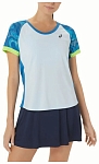 (EU) Футболка женская Asics Court Graphic Ss Top 2042A258, Синяя (XS)