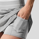 (CN) Комплект женский Alo Yoga Casual Short Skirts Athletic Heather Grey/White, Серые (XS)