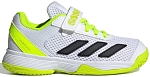 Кроссовки для мальчиков Adidas Courtflash Hook-and-Loop, Белые/Черные/Салатовые, с липучкой (р. 27,5)