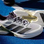 Кроссовки мужские Adidas Adizero Ubersonic 5, Белые/Черные/Золотые (р. 44,5)