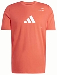 (EU) Футболка мужская Adidas с графическим принтом KME04, Оранжевая (S)