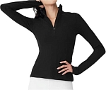 (CN) Лонгслив женский Alo Yoga Alosoft 1/2 Zip Rapid Pullover, Чёрный (S)
