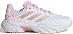 Кроссовки женские Adidas Courtjam Control 3, Белые/Розовые, с системой стабилизации, из переработанных материалов (р. 35,5)