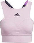 (EU) Топ женский Adidas US Series Crop Top, с интегрированным бра, влагоотводящий, Розовый (XL)