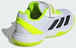 Кроссовки для мальчиков Adidas Courtflash Hook-and-Loop, Белые/Черные/Салатовые, с липучкой (р. 27,5)
