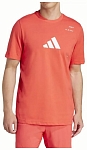 (EU) Футболка мужская Adidas с графическим принтом KME04, Оранжевая (S)