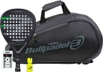 (EU) Набор ракетка Bullpdel GAME PWR + Сумка Bullpadel Avant 2 + Овергрип Shockout + Гель Bullpadel Dry Grip