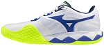 Кроссовки теннисные унисекс Mizuno WAVE ENFORCE TOUR 2 AC, Белый/Синий/Салатовый (р. 44)