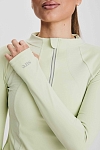 Лонгслив женский SURE 1/2 zip с охлаждающим эффектом, Светло-зелёный (L)
