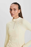 Лонгслив женский SURE Рашгард 1/2 zip, Жёлтый (S)