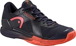 (EU) Кроссовки мужские Head Sprint Pro 4.0 Clay Wide Navy/Red 273935, Чёрные (р. 44)