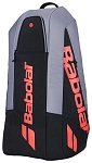 Сумка Babolat для тенниса Pure Strike Carbon Grey x6 2025, Серая/Коралловая