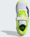 Кроссовки для мальчиков Adidas Courtflash Hook-and-Loop, Белые/Черные/Салатовые, с липучкой (р. 27,5)